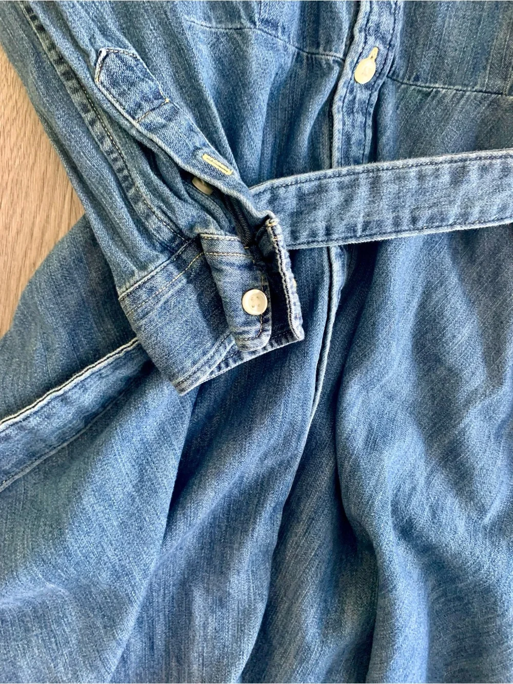 Ralph Lauren Polo Girls 100% Cotton Blue Denim Shirt Dress